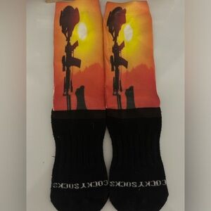 Cocky socks. Honor the Fallen. Military Memorial. Helmet and boots tribute.